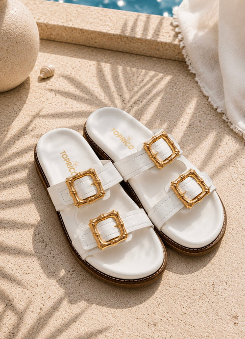 Luxe Cloud White Slides