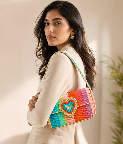 Sunset Love Beaded Bag