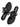 T-strap Black Flower Flats