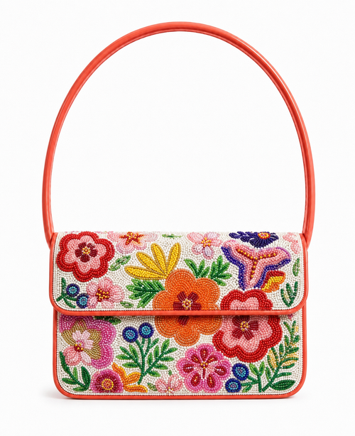 Pearls & Petals Shoulder Beaded Bag