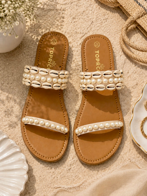 Coastal Pearl Cushion Flats