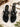 T-strap Black Flower Flats