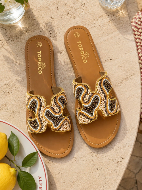 Golden Swirl Cushion Flats