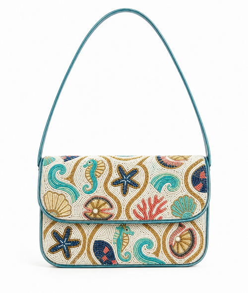 Sea Treasures Beaded Shoulder Bag