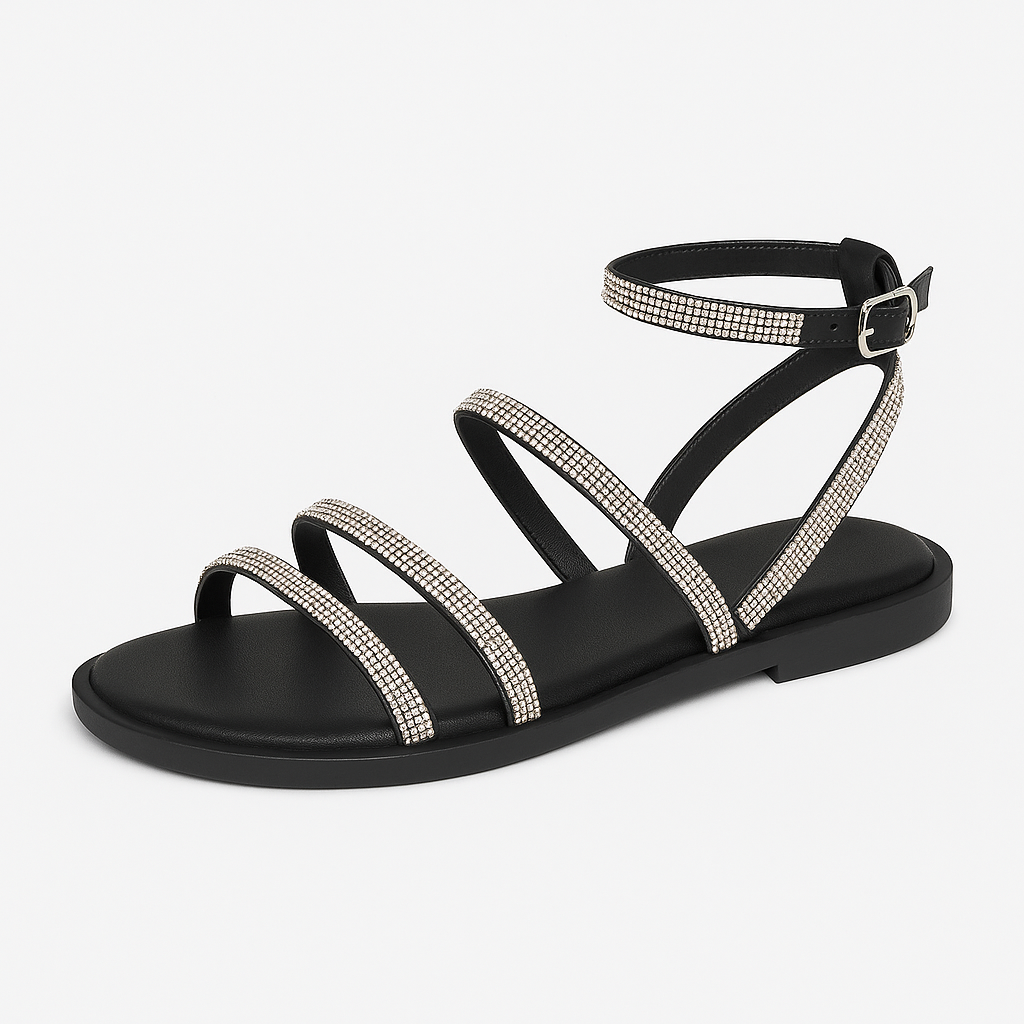 Sparkly Tie Up- Black