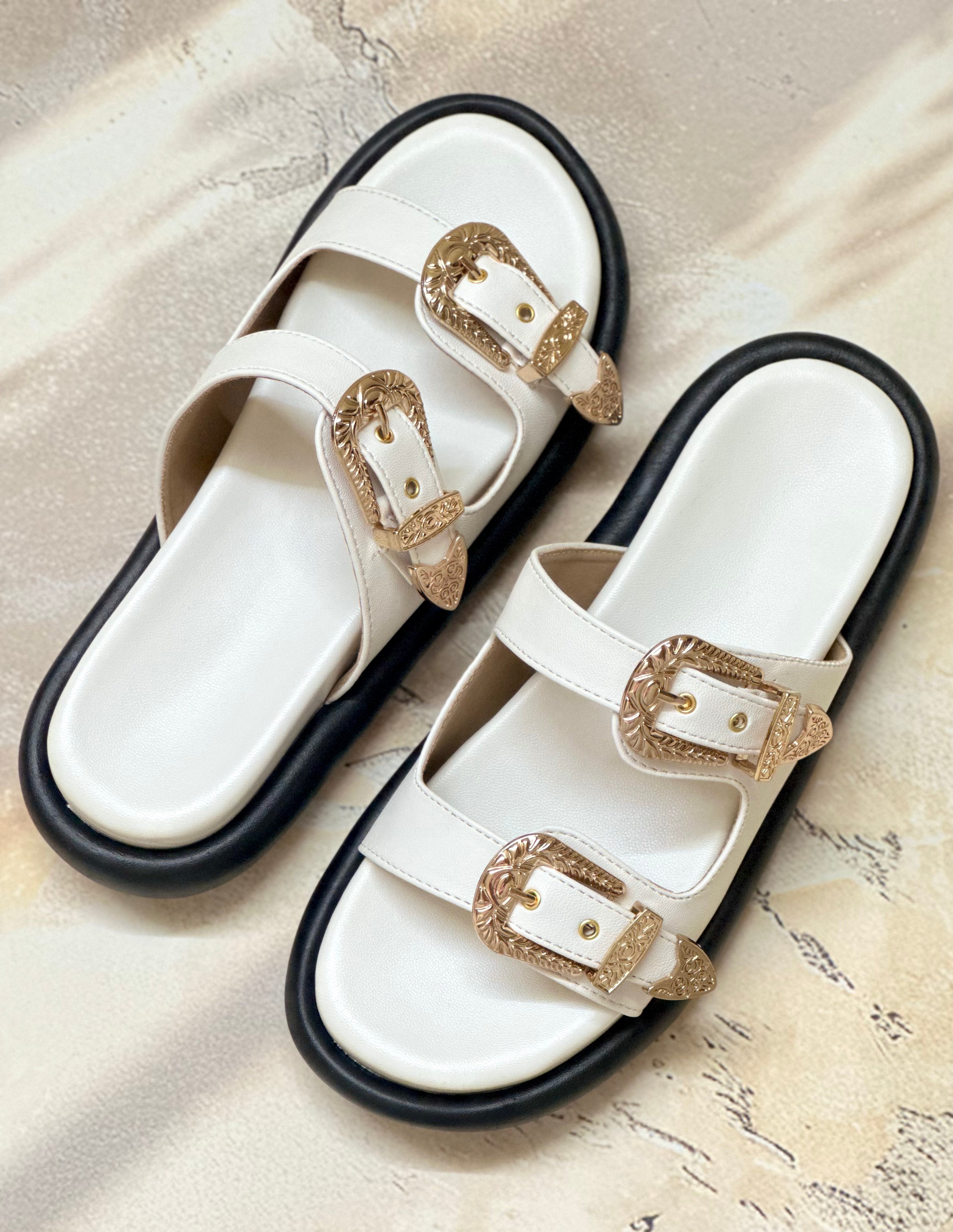 Cushiony White Luxe Buckle