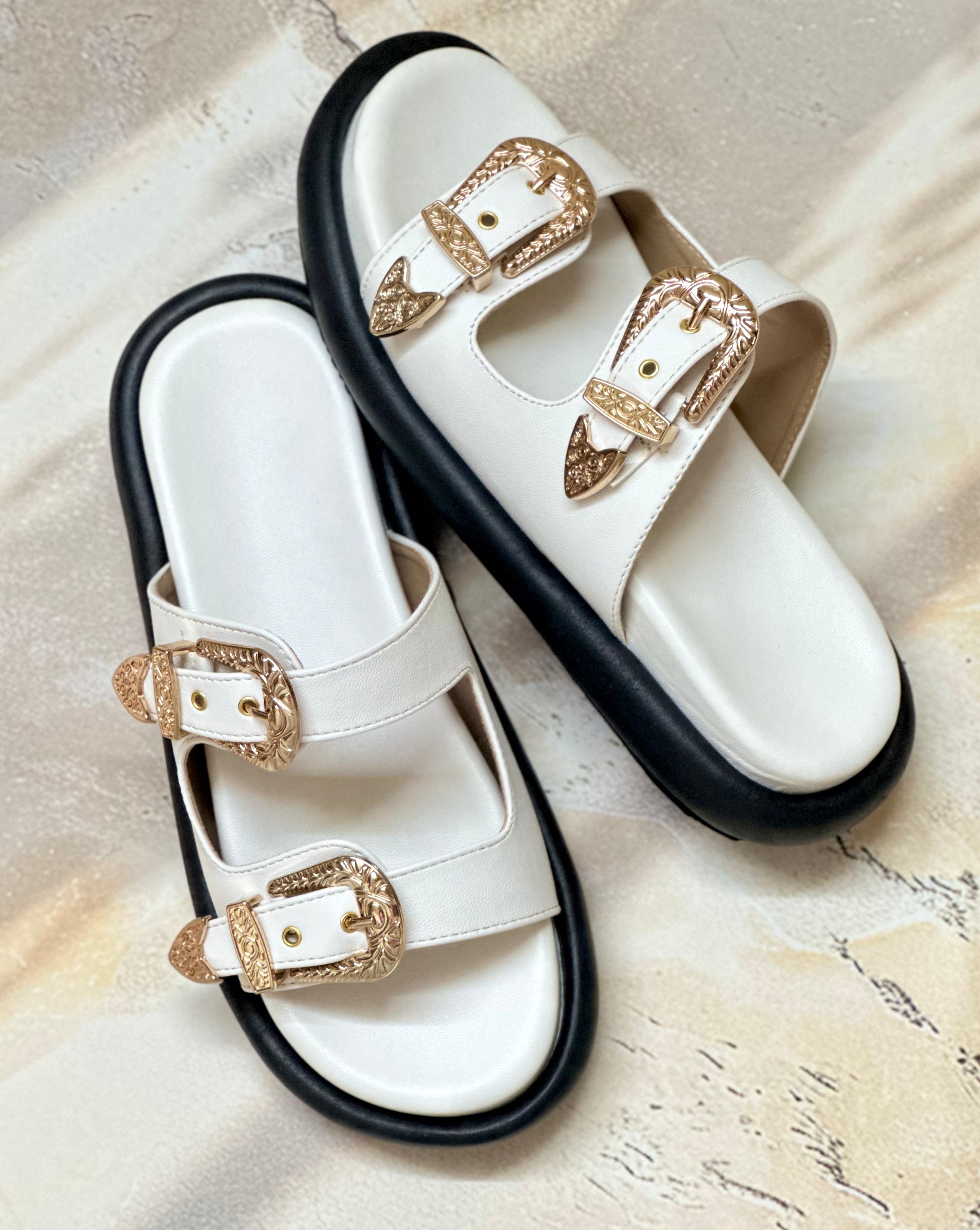 Cushiony White Luxe Buckle
