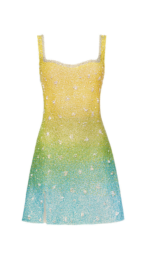 Melon Beaded Dress
