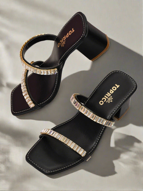 Two Strap Black Heels